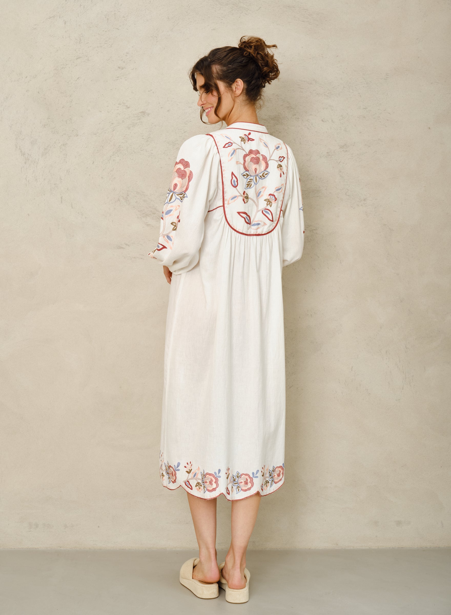 M.A.B.E. Lucia Emb Tunic Ivory/Rust - Den Lille Ida