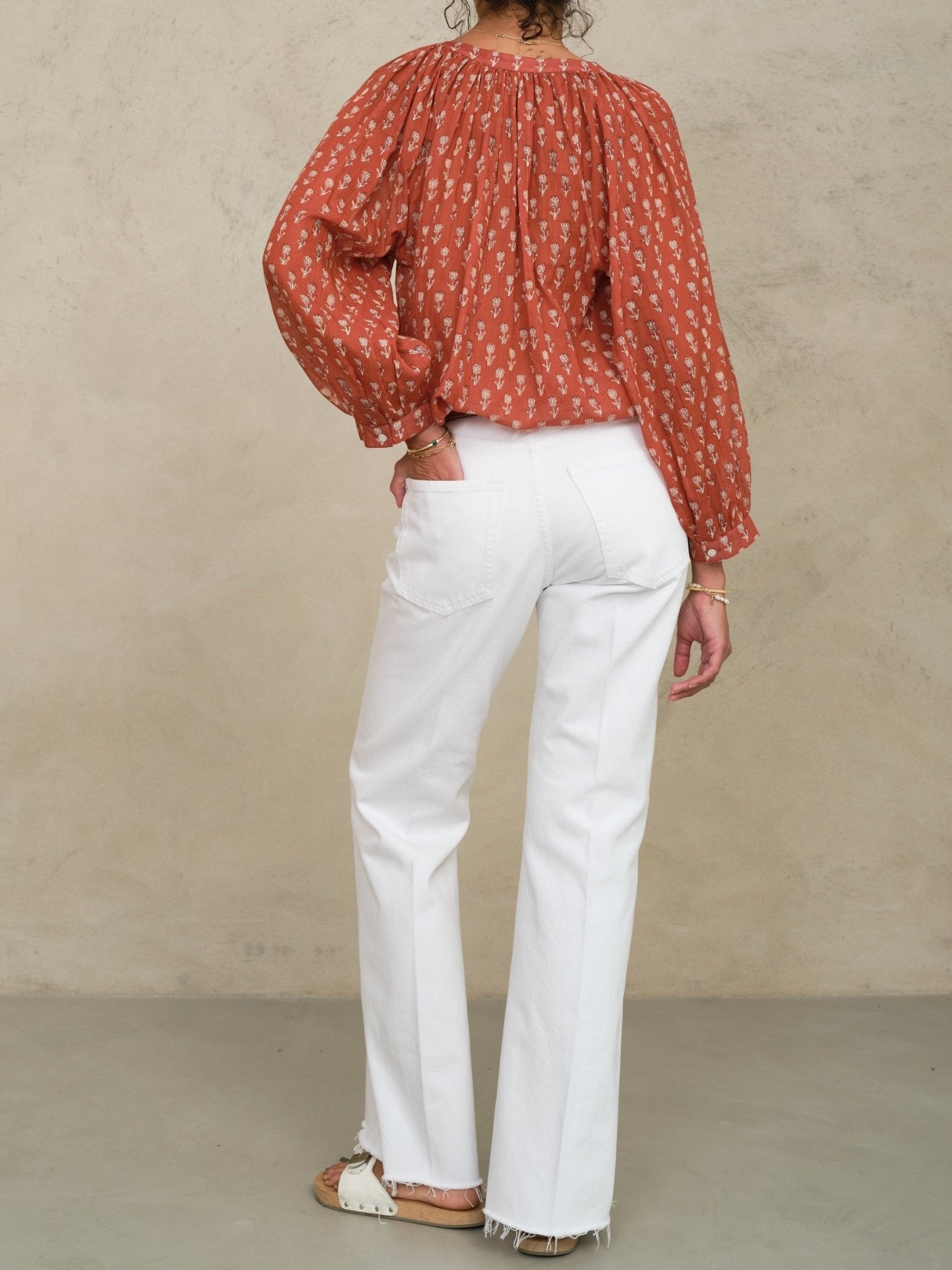 M.A.B.E Ari Print L/S Top Rust - Den Lille Ida - M.A.B.E