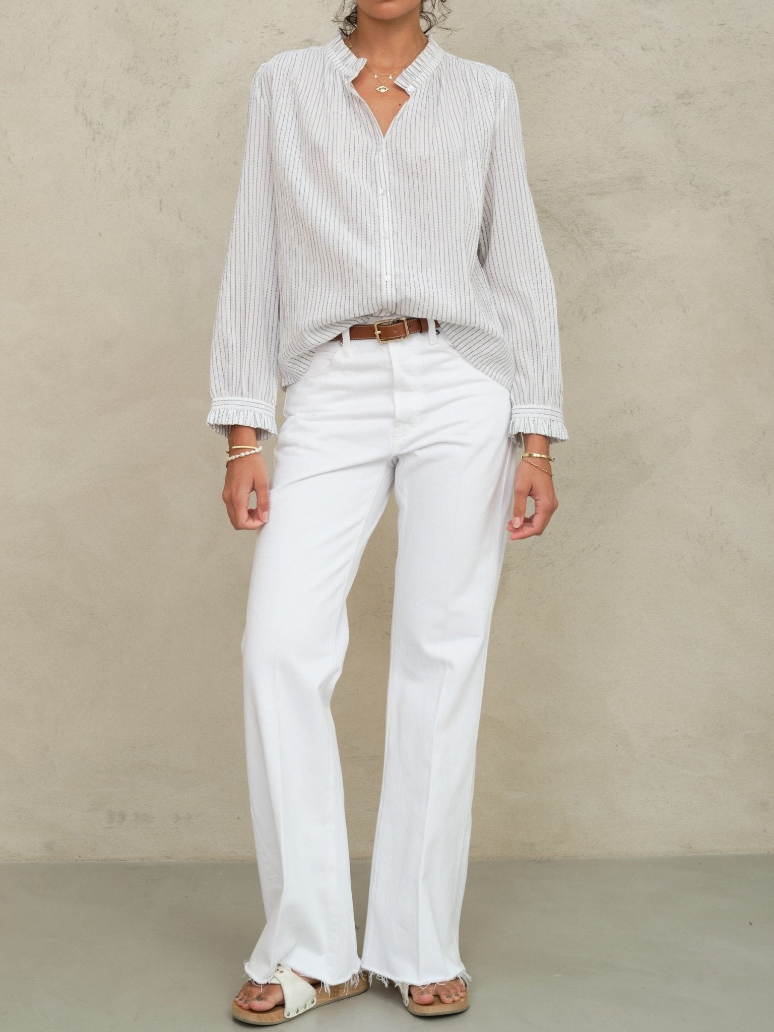 M.A.B.E Chrissie Top White Stripe - Den Lille Ida - M.A.B.E