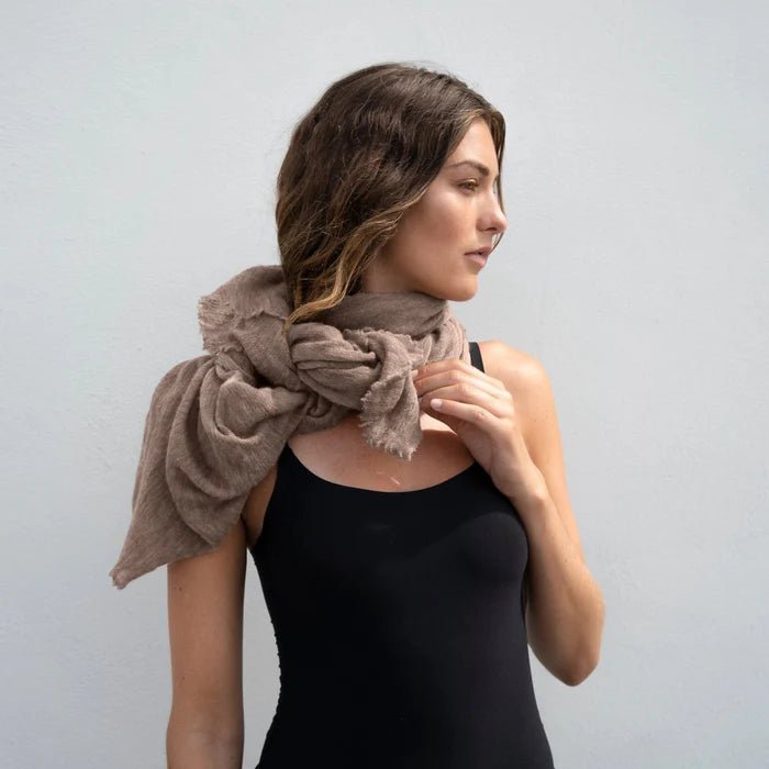 Natura Cashmere Roma Luxury Scarf Taupe - Den Lille Ida - Natura Cashmere