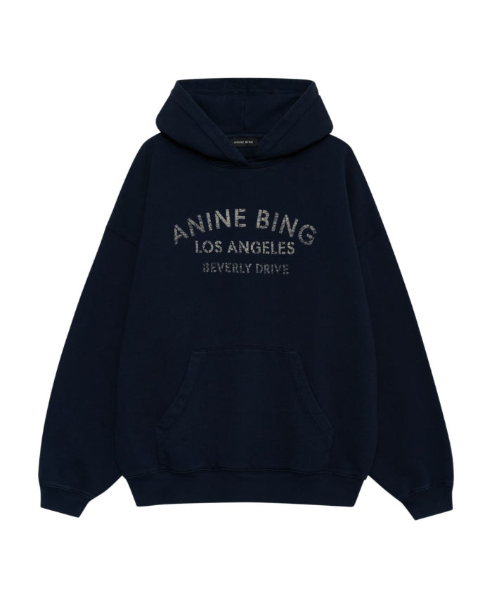 Anine Bing Harvey Sweatshirt Melrose Stencil Navy