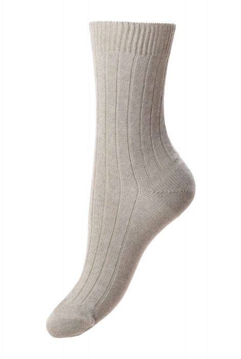 Pantherella Tabitha Rib Cashmere Socks Light Grey - Den Lille Ida - Pantherella