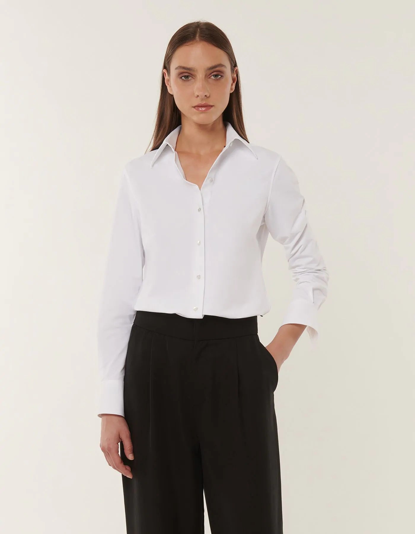 Xacus Marta Shirt White Active Solid