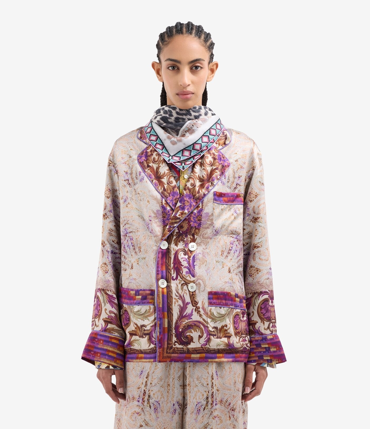 Pierre - Louis Mascia Aloe Bandana Silk Scarf Trama Selvatica - Den Lille Ida - Pierre - Louis Mascia