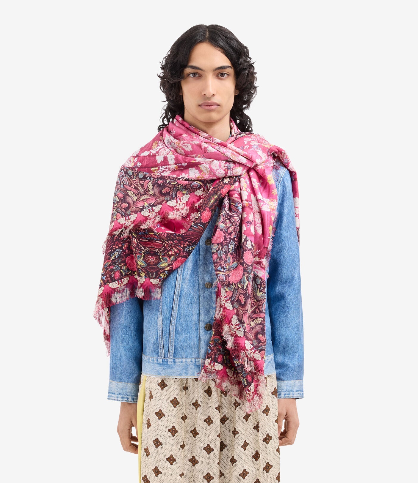 Pierre - Louis Mascia Shawl Silk Scarf Rosa Damasco - Den Lille Ida - Pierre - Louis Mascia