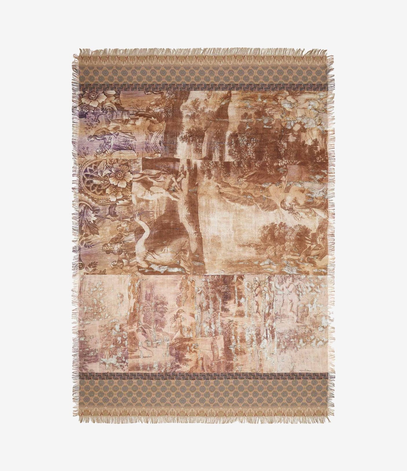 Pierre - Louis Mascia Silk Shawl Scarf Litografia Terracotta - Den Lille Ida - Pierre - Louis Mascia