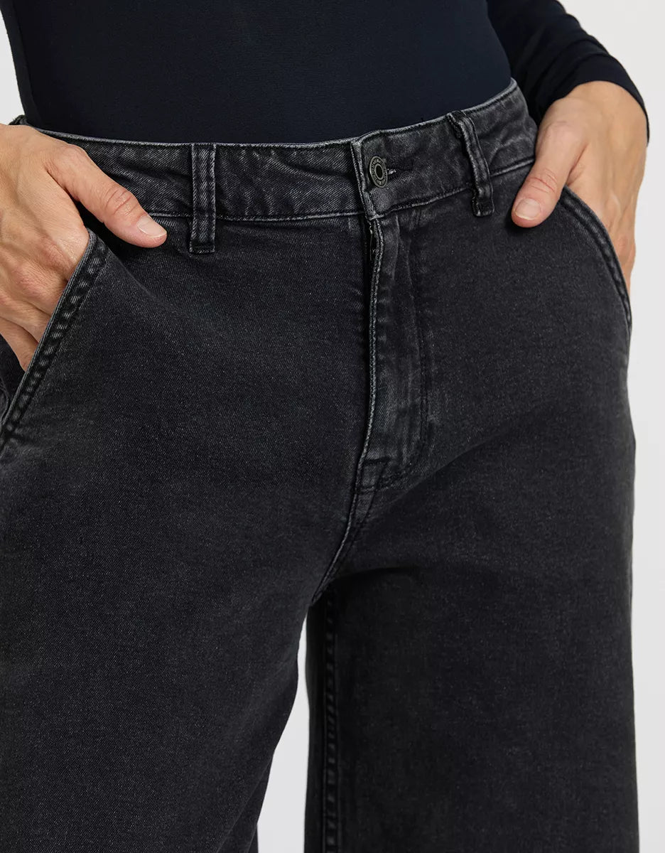 Reiko Wide Denim Pom Black - Den Lille Ida - Reiko