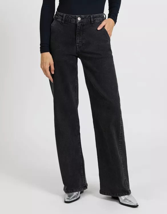 Reiko Wide Denim Pom Black - Den Lille Ida - Reiko