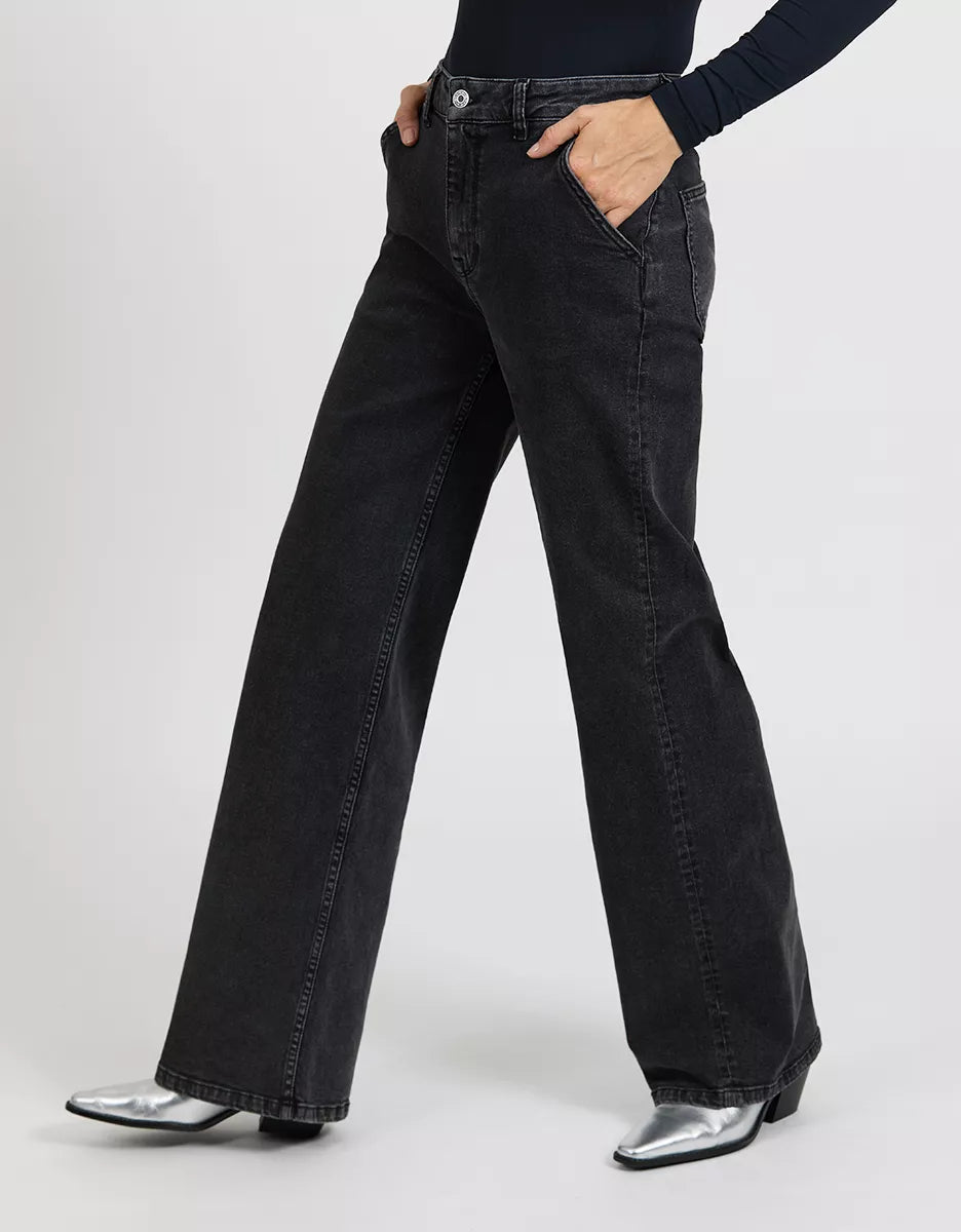 Reiko Wide Denim Pom Black - Den Lille Ida - Reiko