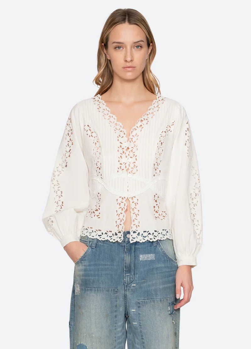 Sea New York Sofia Embroidery L/Slv Blouse - Den Lille Ida - Sea New York