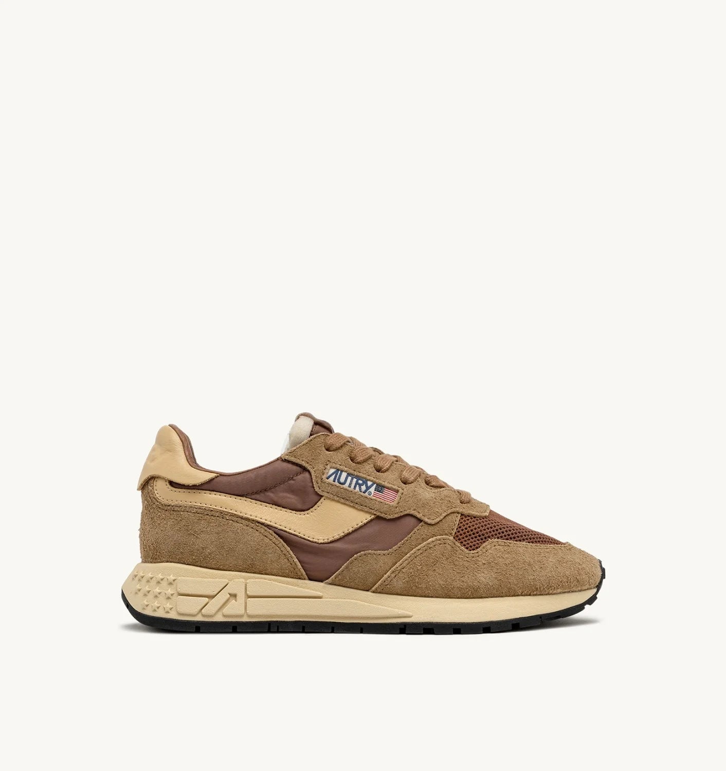 AUTRY SNEAKERS REELWIND LOW SNEAKERS IN NYLON SUEDE AND LEATHER COLOR HIDE AND CHIPMUNK