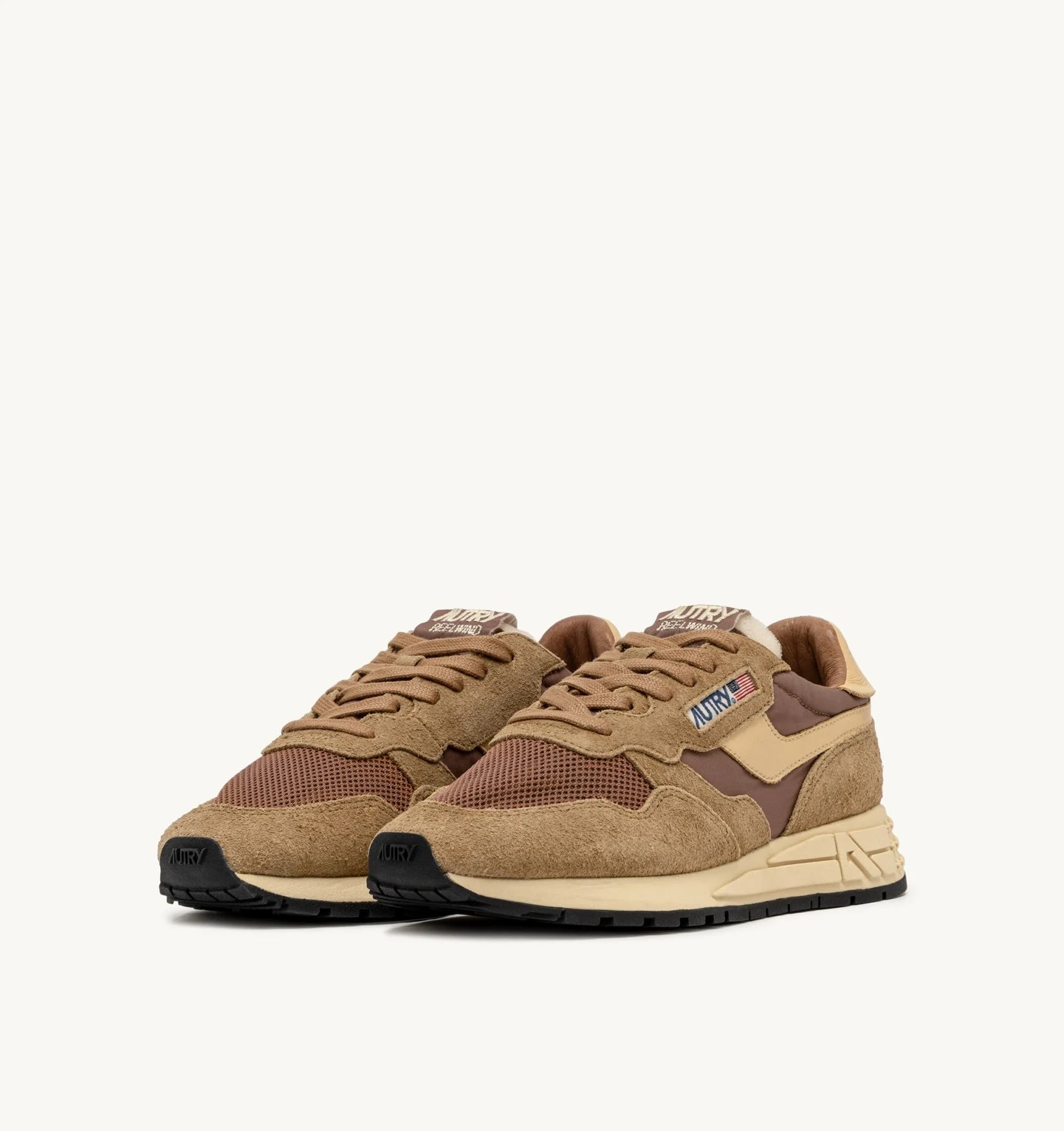 AUTRY SNEAKERS REELWIND LOW SNEAKERS IN NYLON SUEDE AND LEATHER COLOR HIDE AND CHIPMUNK