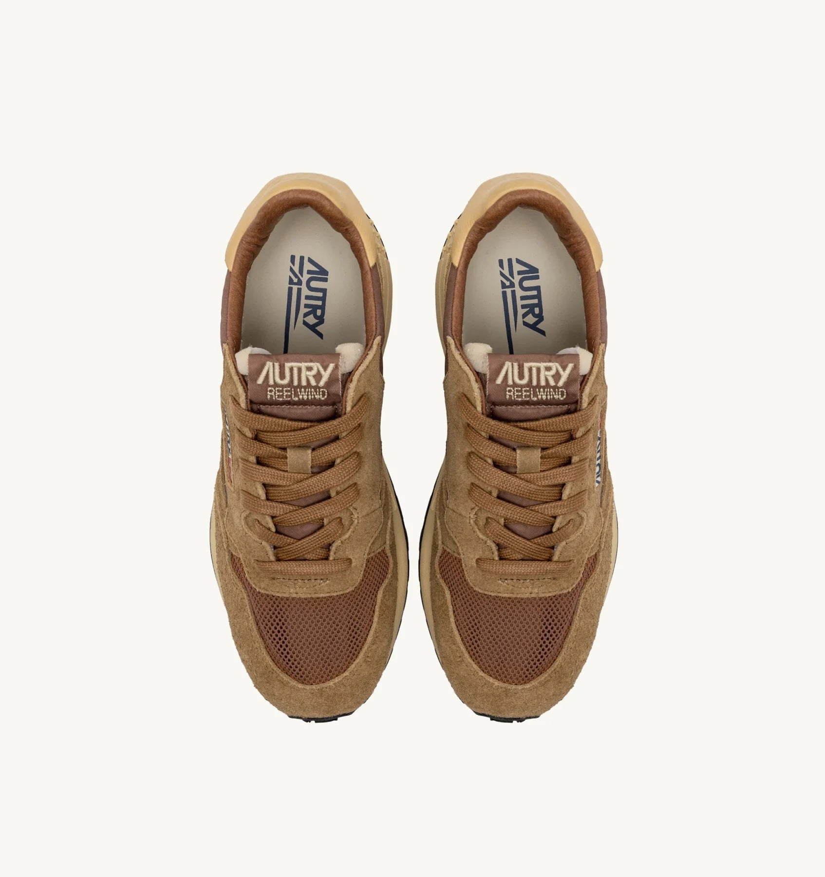 AUTRY SNEAKERS REELWIND LOW SNEAKERS IN NYLON SUEDE AND LEATHER COLOR HIDE AND CHIPMUNK