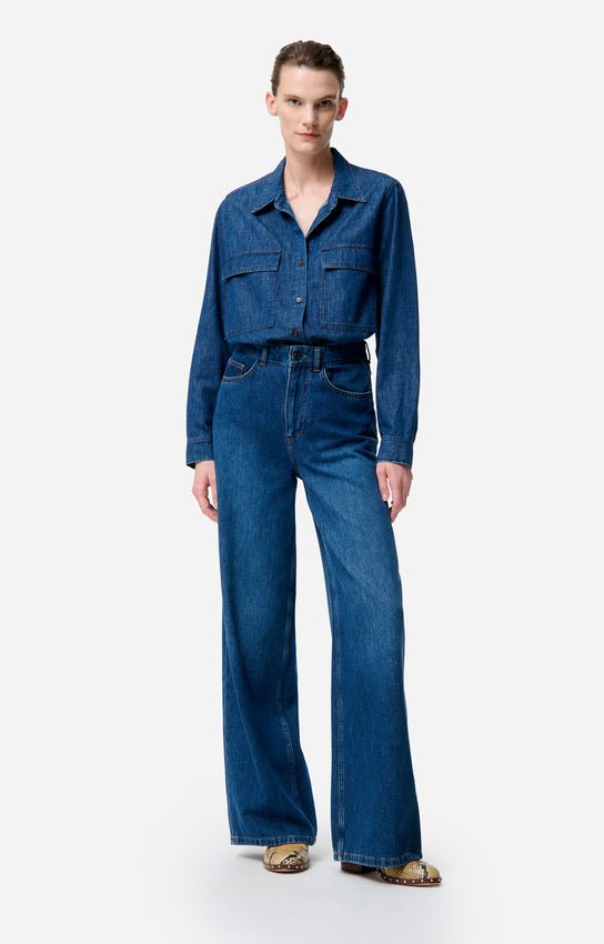 Vanessa Bruno Bilbao Jeans High Waisted Wide Leg Royal - Den Lille Ida - Vanessa Bruno