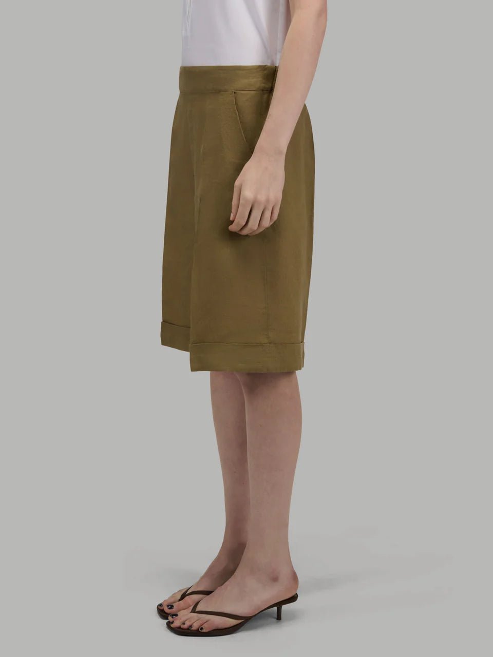 Xacus Erika Linen Bermuda Shorts Olive - Den Lille Ida - Xacus