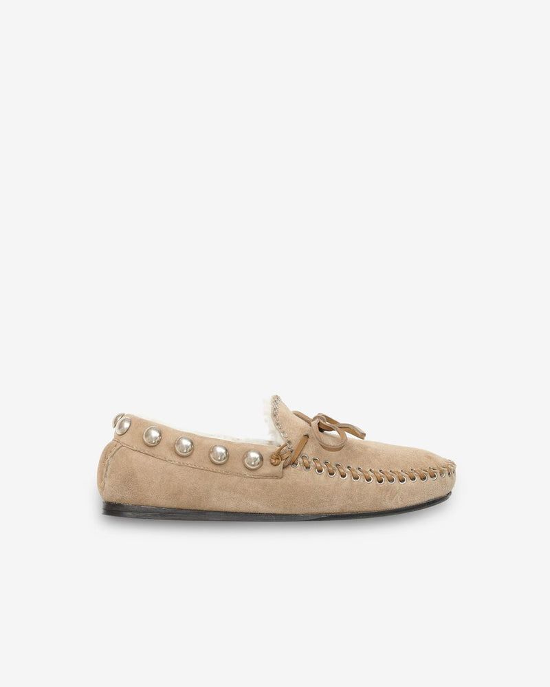 Isabel Marant Foamee Shearling Loafers Taupe