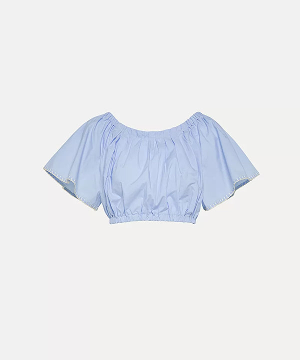 forte_forte crop top in embroidered bci cotton poplin